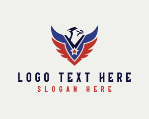 Bird - American Eagle Wings Star logo design