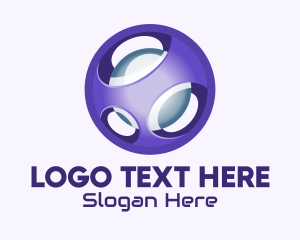Online Gaming - 3D Purple Futuristic Sphere logo design
