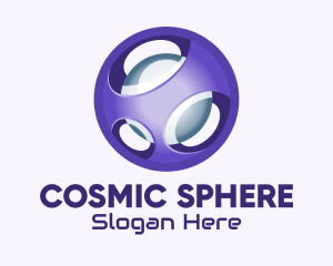 Sphere - 3D Purple Futuristic Sphere logo design