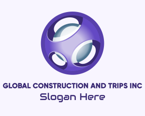 3D Purple Futuristic Sphere logo design