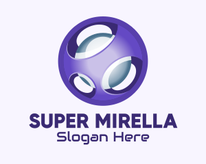 3D Purple Futuristic Sphere logo design
