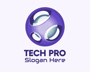 Program - 3D Purple Futuristic Sphere logo design