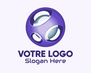 Purple - 3D Purple Futuristic Sphere logo design