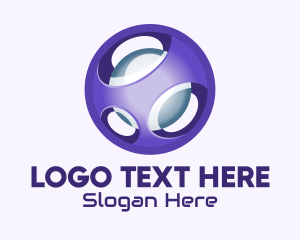 3D Purple Futuristic Sphere Logo