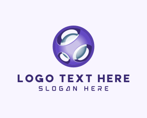 3d - 3D Purple Futuristic Sphere logo design