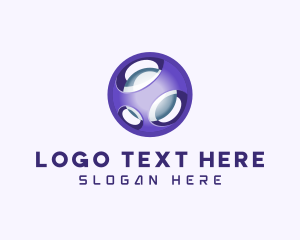 Purple - 3D Purple Futuristic Sphere logo design