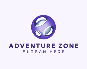 3D Purple Futuristic Sphere logo design