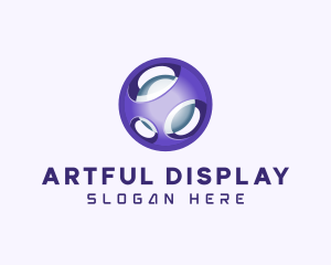 3D Purple Futuristic Sphere logo design