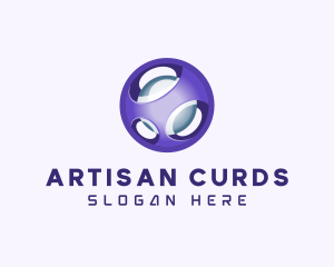 3D Purple Futuristic Sphere logo design