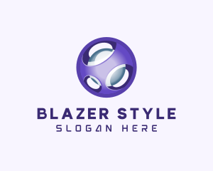 3D Purple Futuristic Sphere logo design