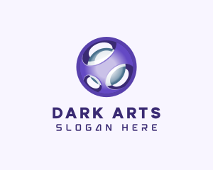 3D Purple Futuristic Sphere logo design