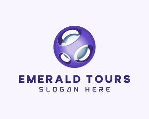 3D Purple Futuristic Sphere logo design