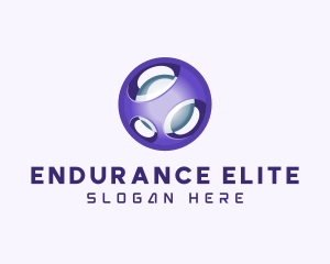 3D Purple Futuristic Sphere logo design