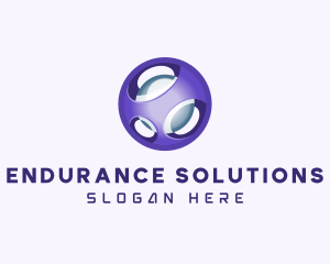 3D Purple Futuristic Sphere logo design