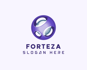 3D Purple Futuristic Sphere logo design