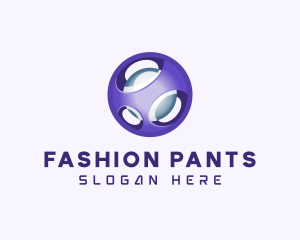 3D Purple Futuristic Sphere logo design