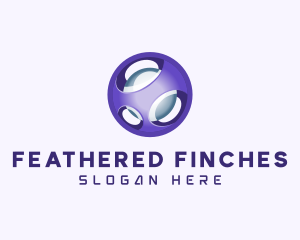 3D Purple Futuristic Sphere logo design