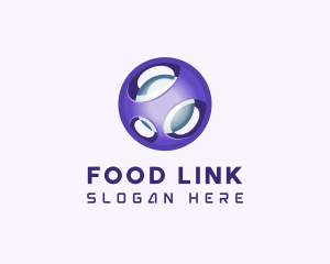 3D Purple Futuristic Sphere logo design