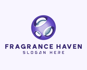 3D Purple Futuristic Sphere logo design