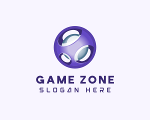 3D Purple Futuristic Sphere logo design