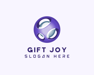 3D Purple Futuristic Sphere logo design