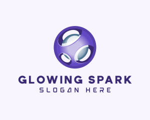 3D Purple Futuristic Sphere logo design