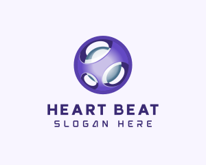 3D Purple Futuristic Sphere logo design