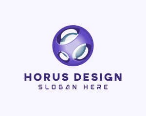 3D Purple Futuristic Sphere logo design