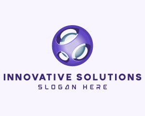 3D Purple Futuristic Sphere logo design