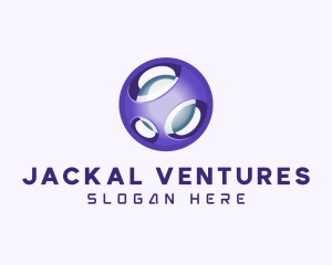 3D Purple Futuristic Sphere logo design