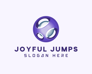 3D Purple Futuristic Sphere logo design