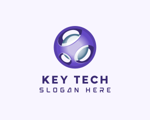 3D Purple Futuristic Sphere logo design