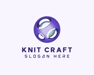 3D Purple Futuristic Sphere logo design