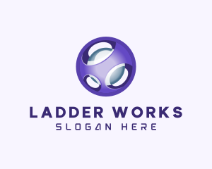 3D Purple Futuristic Sphere logo design