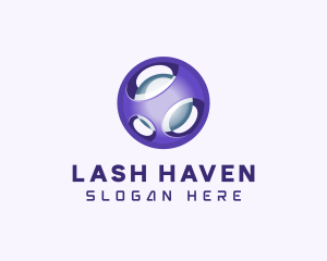 3D Purple Futuristic Sphere logo design