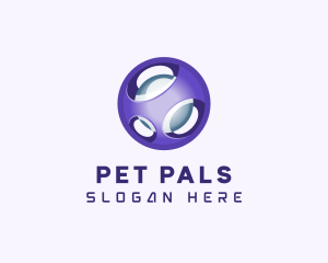 3D Purple Futuristic Sphere logo design