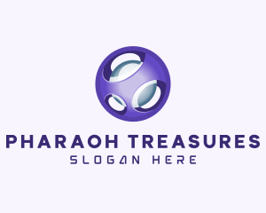 3D Purple Futuristic Sphere logo design