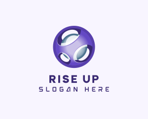 3D Purple Futuristic Sphere logo design