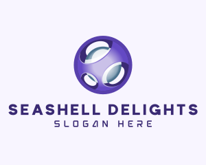 3D Purple Futuristic Sphere logo design