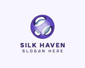 3D Purple Futuristic Sphere logo design