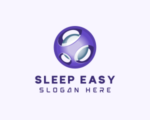 3D Purple Futuristic Sphere logo design