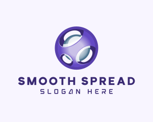 3D Purple Futuristic Sphere logo design