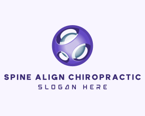 3D Purple Futuristic Sphere logo design