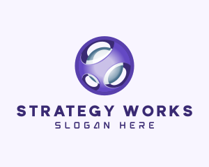 3D Purple Futuristic Sphere logo design