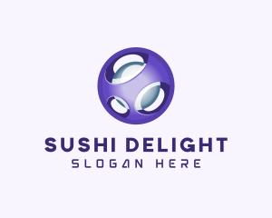 3D Purple Futuristic Sphere logo design