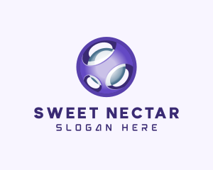 3D Purple Futuristic Sphere logo design