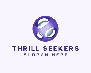 3D Purple Futuristic Sphere logo design