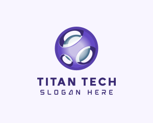 3D Purple Futuristic Sphere logo design