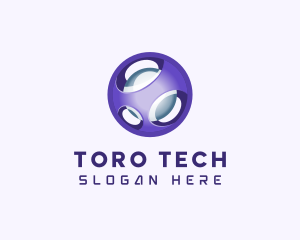 3D Purple Futuristic Sphere logo design