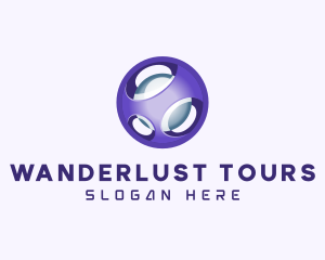 3D Purple Futuristic Sphere logo design